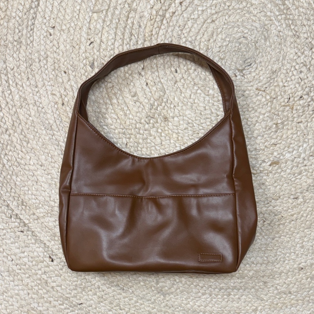 Oomay Classic Brown Leatherette Hobo Bag